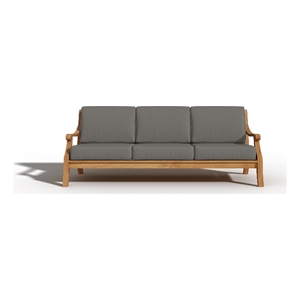 Curated Maison Adrien 87.25-inch Teak Deep Seating Outdoor Sofa with Charcoal