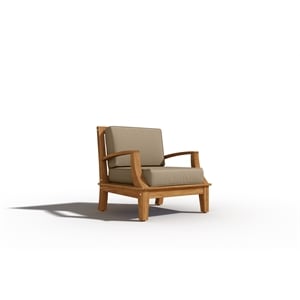 Curated Maison Eliane 4Pc Teak Outdoor Patio Deep Seating Set with Fawn