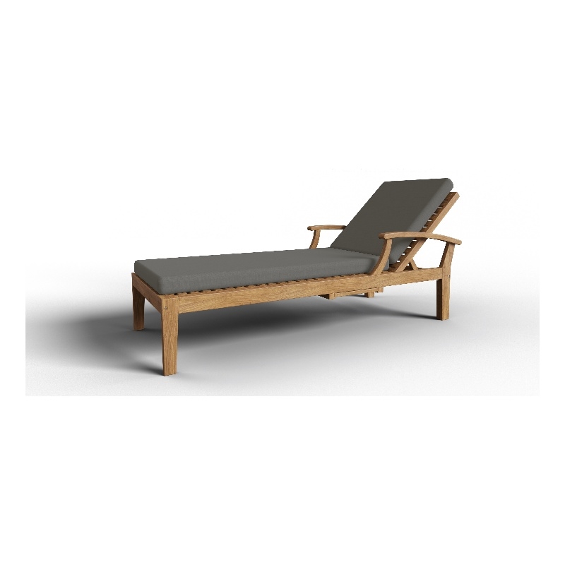 Curated Maison Delaine Outdoor Teak Reclining Sunlounger with in Charcoal