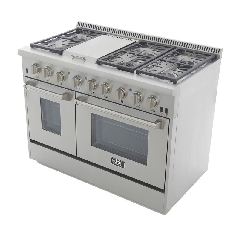 Kucht Professional Stainless Steel Dual Fuel Natural Gas Range in Silver