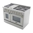 Kucht Professional Stainless Steel Dual Fuel Natural Gas Range in Silver