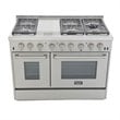 Kucht Professional Stainless Steel Dual Fuel Natural Gas Range in Silver