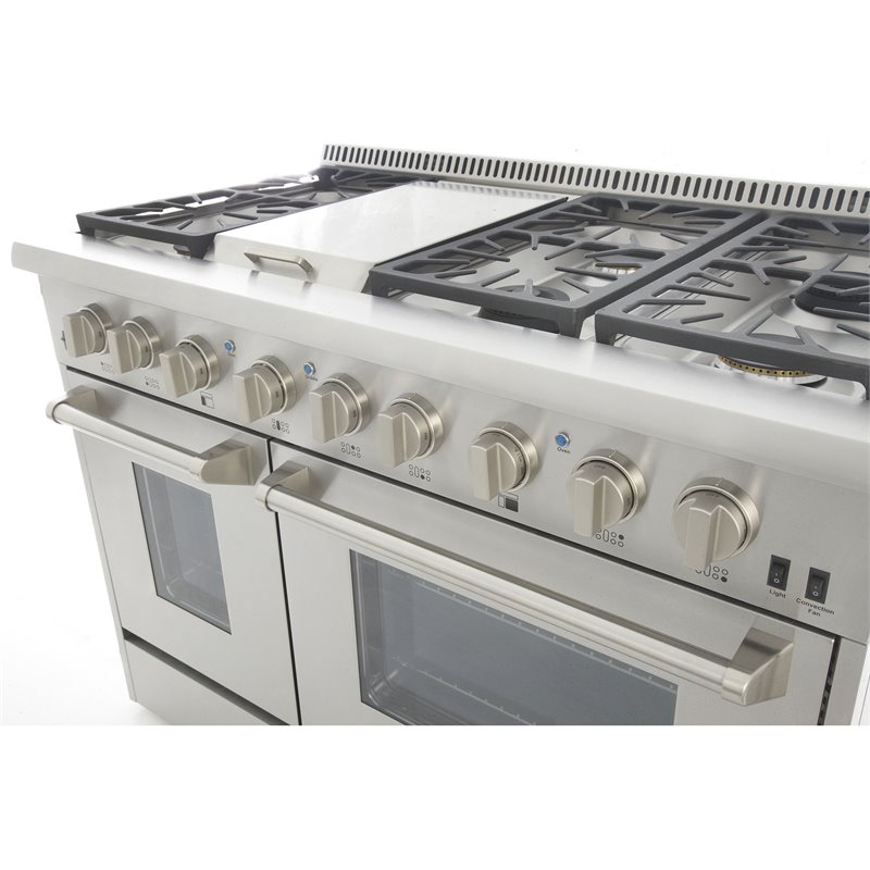 Kucht Professional Stainless Steel Dual Fuel Natural Gas Range in Silver
