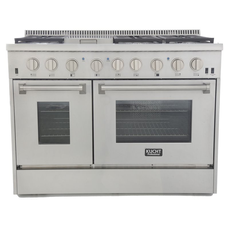 Kucht Professional Stainless Steel Dual Fuel Propane Gas Range in Silver