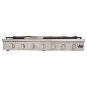 Kucht Professional 48&quot Modern Stainless Steel Propane Gas Range Top in Silver