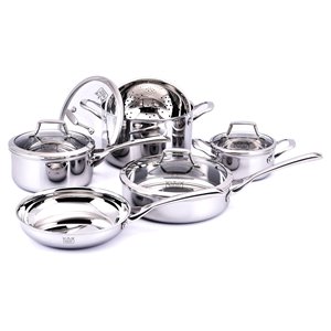 kucht culinary professional 10-piece stainless steel cookware sets in silver
