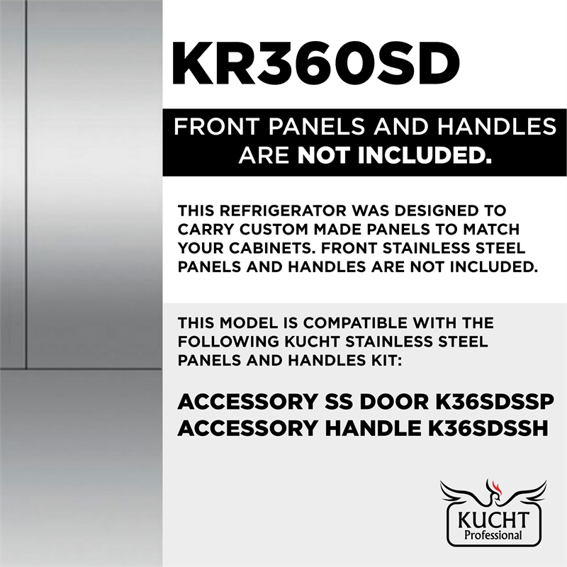 KUCHT 36 in. Built-In Panel Ready Refrigerator