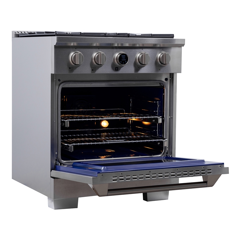 30 in. 4.2 cu. ft. 4 Burners Dual Fuel Range for Natural Gas in Stainless Steel