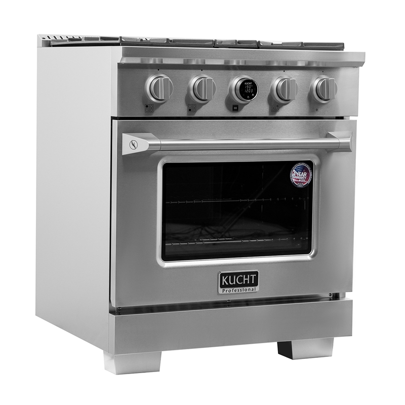 30 in. 4.2 cu. ft. 4 Burners Dual Fuel Range for Natural Gas in Stainless Steel