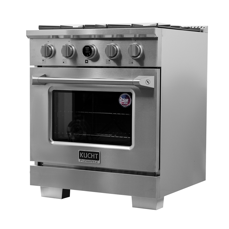 30 in. 4.2 cu. ft. 4 Burners Dual Fuel Range for Natural Gas in Stainless Steel