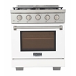 Professional 30-in Natural Gas Range in White with True Simmer Burners