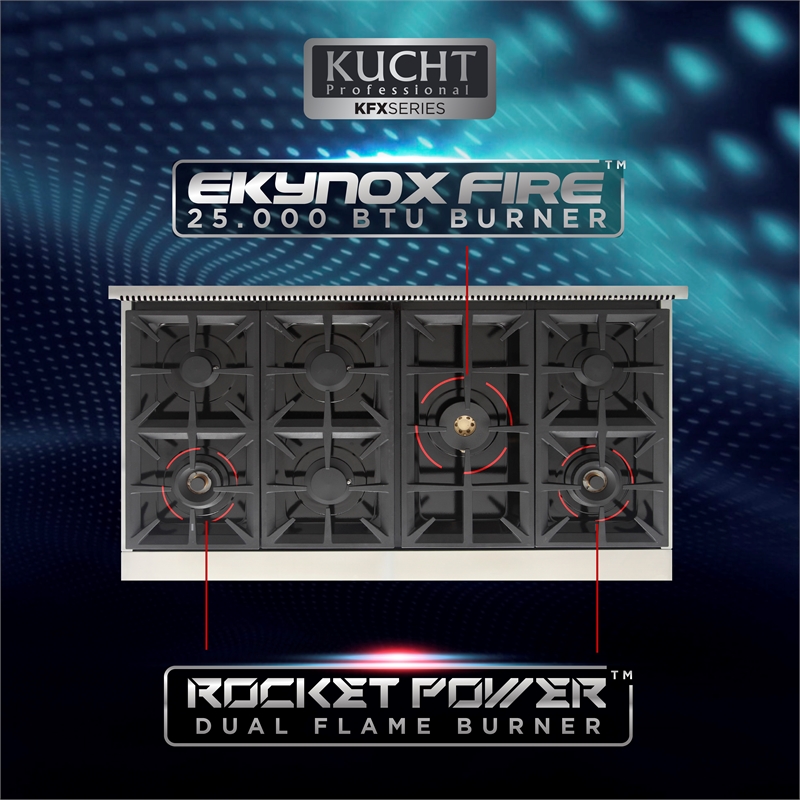 Professional 48-in Natural Gas Range in Stainless Steel with True Simmer Burners