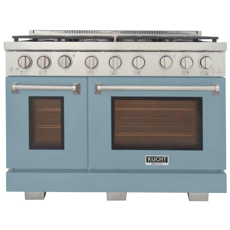 Professional 48-in Natural Gas Range in Light Blue with True Simmer Burners
