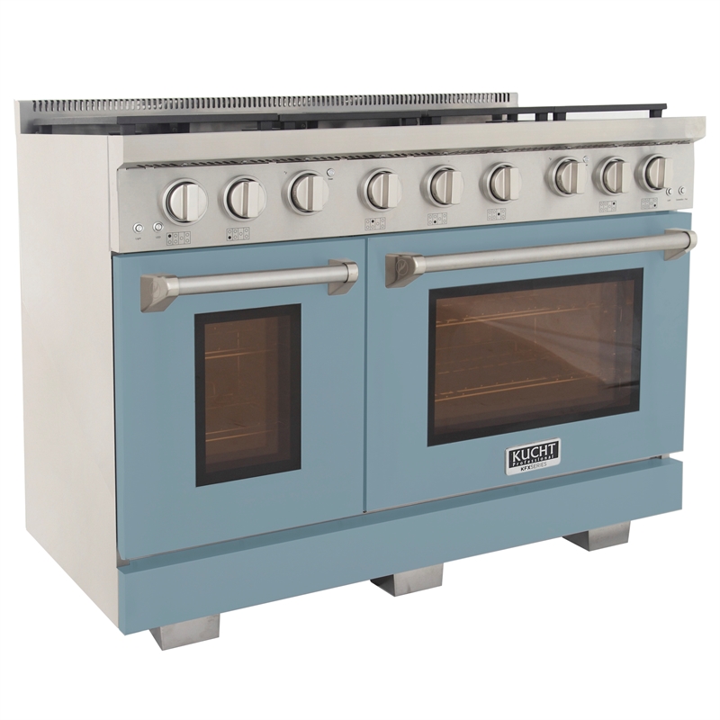 Professional 48-in Natural Gas Range in Light Blue with True Simmer Burners