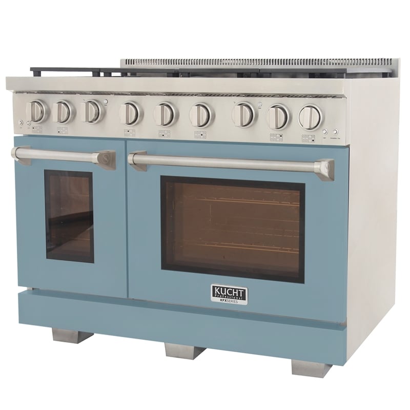 Professional 48-in Natural Gas Range in Light Blue with True Simmer Burners