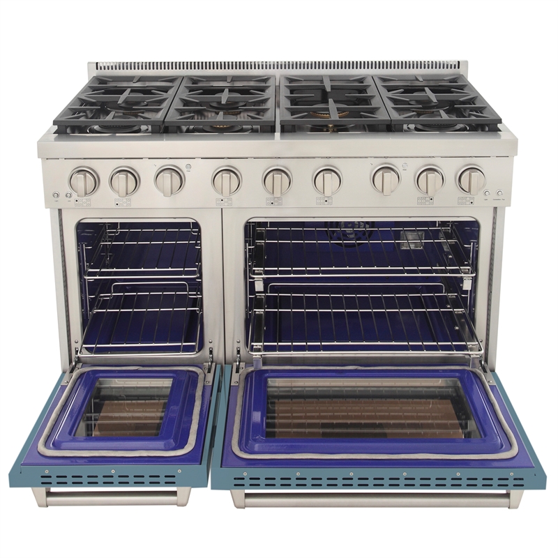 Professional 48-in Natural Gas Range in Light Blue with True Simmer Burners