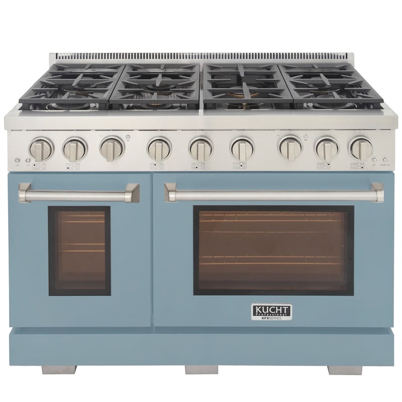 Professional 48-in Natural Gas Range in Light Blue with True Simmer Burners
