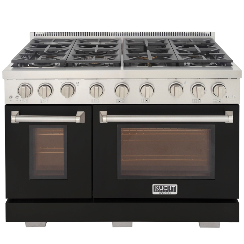 Professional 48-in Propane Gas Range in Black with True Simmer Burners