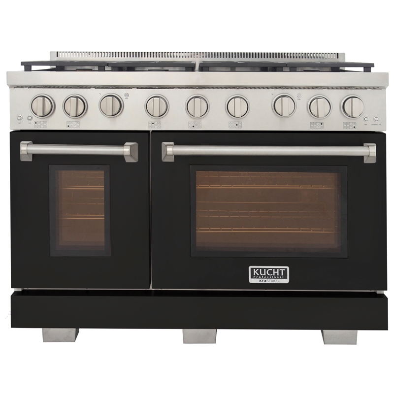 Professional 48-in Propane Gas Range in Black with True Simmer Burners