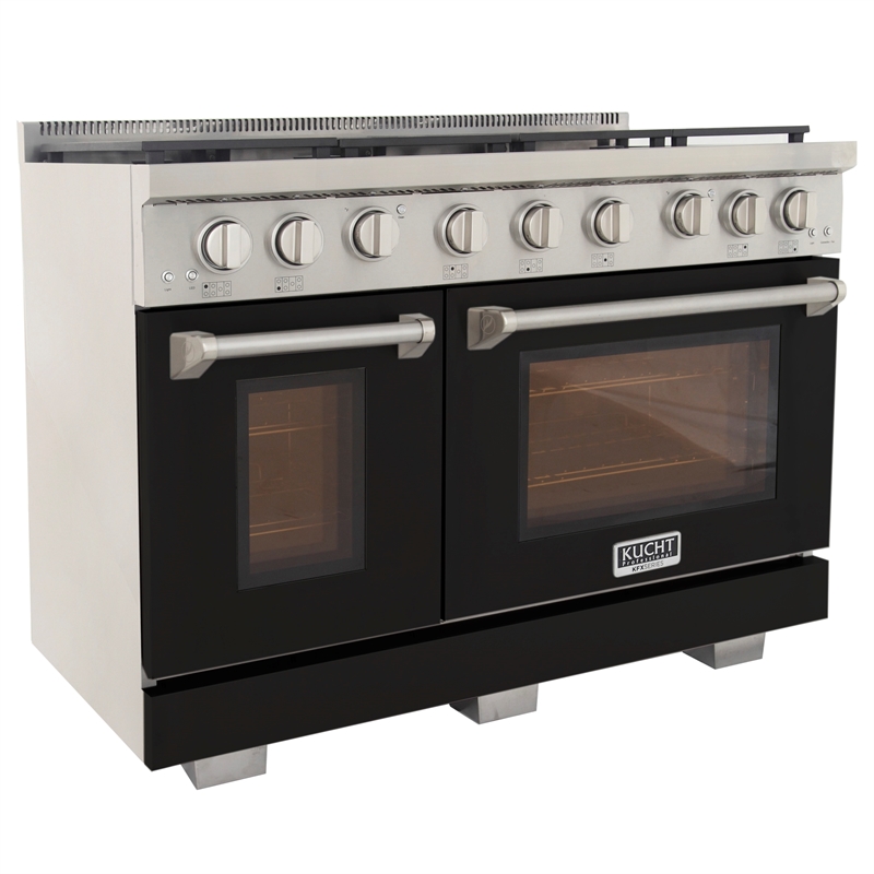 Professional 48-in Propane Gas Range in Black with True Simmer Burners