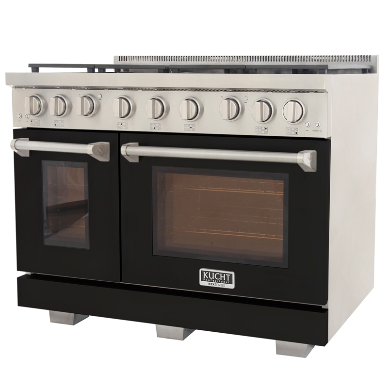 Professional 48-in Propane Gas Range in Black with True Simmer Burners