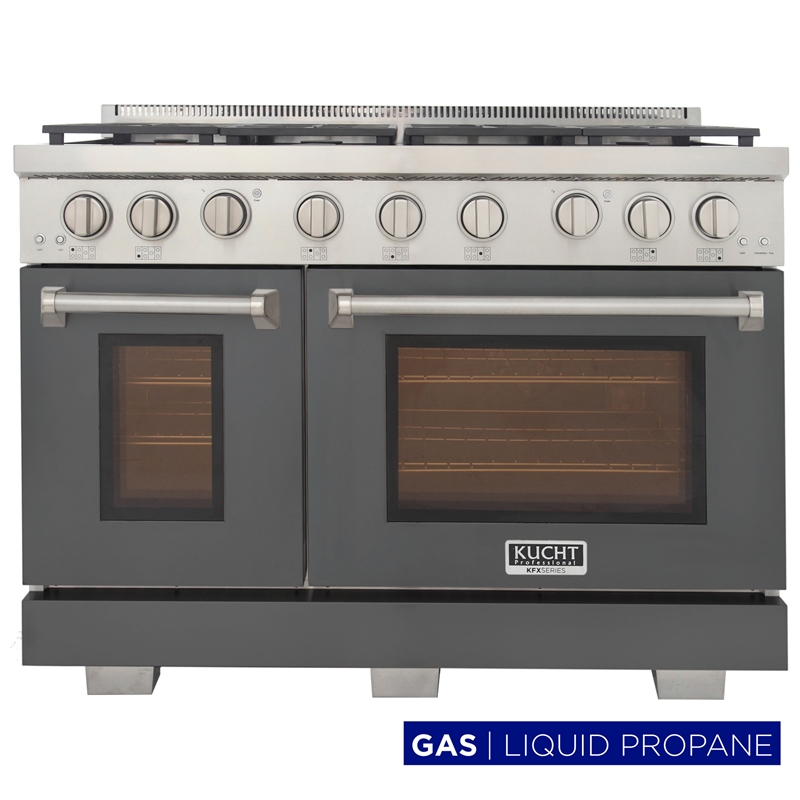 Professional 48-in Propane Gas Range Oven in Cement Gray w/ True Simmer Burners