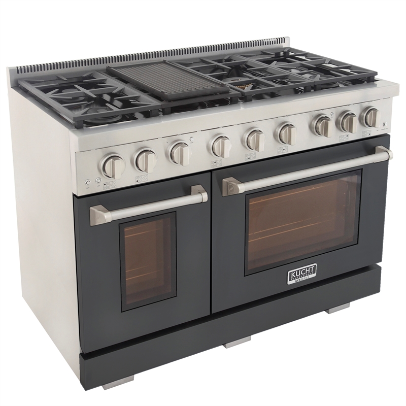 Professional 48-in Propane Gas Range Oven in Cement Gray w/ True Simmer Burners