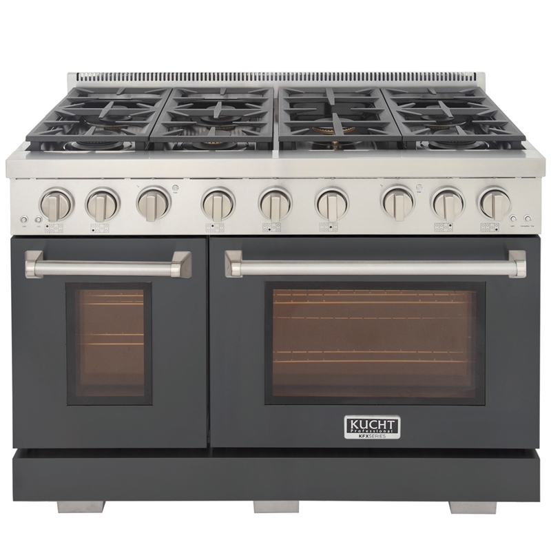 Professional 48-in Propane Gas Range Oven in Cement Gray w/ True Simmer Burners