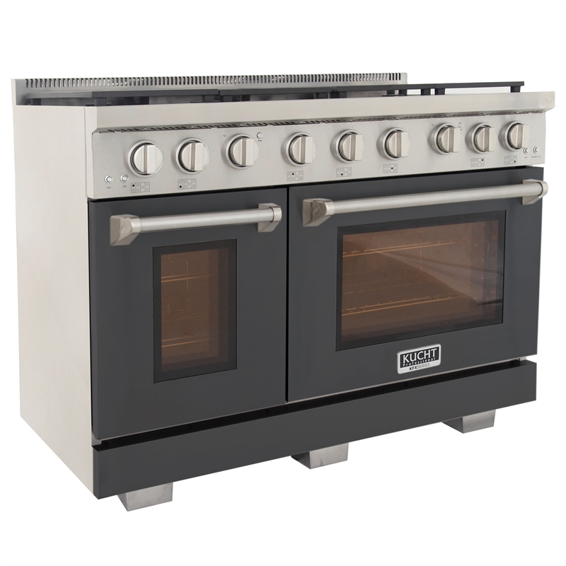 Professional 48-in Propane Gas Range Oven in Cement Gray w/ True Simmer Burners