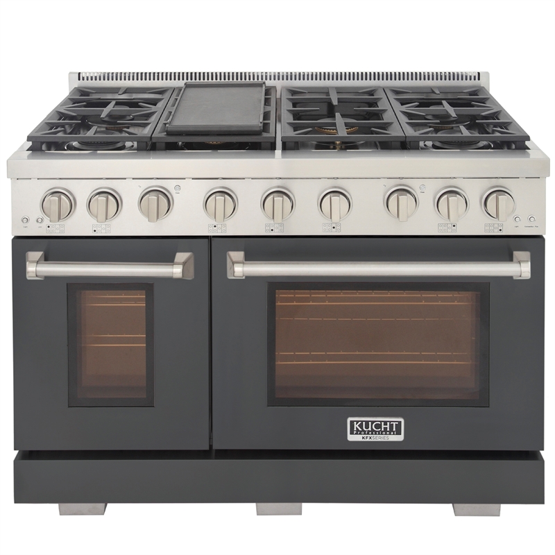 Professional 48-in Propane Gas Range Oven in Cement Gray w/ True Simmer Burners