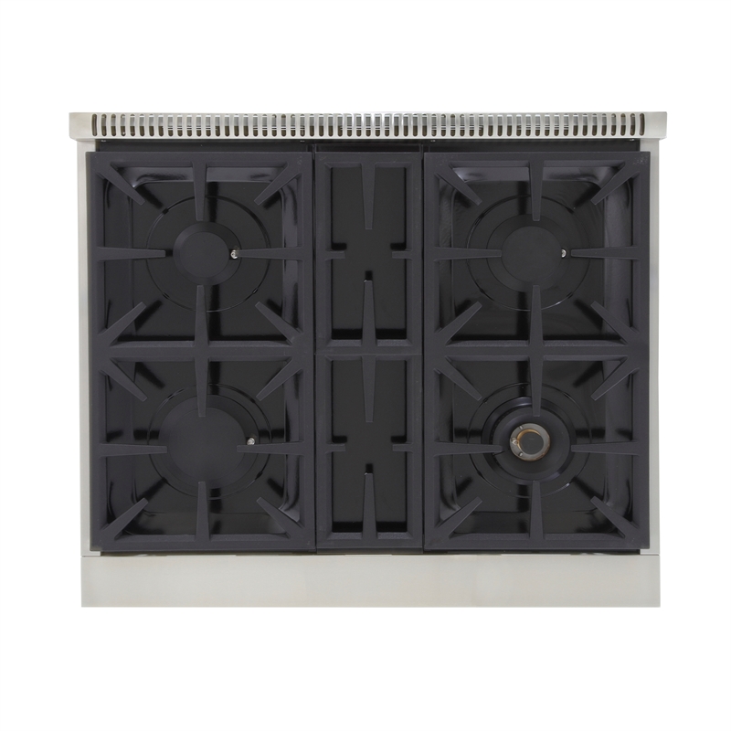 30 in. Natural Gas Range Top Sealed Burners Stainless Steel Classic Silver Knobs