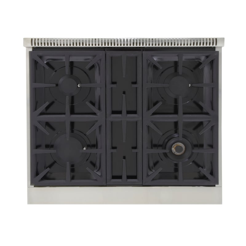30 in. Natural Gas Range Top in Stainless Steel with Tuxedo Black Knobs