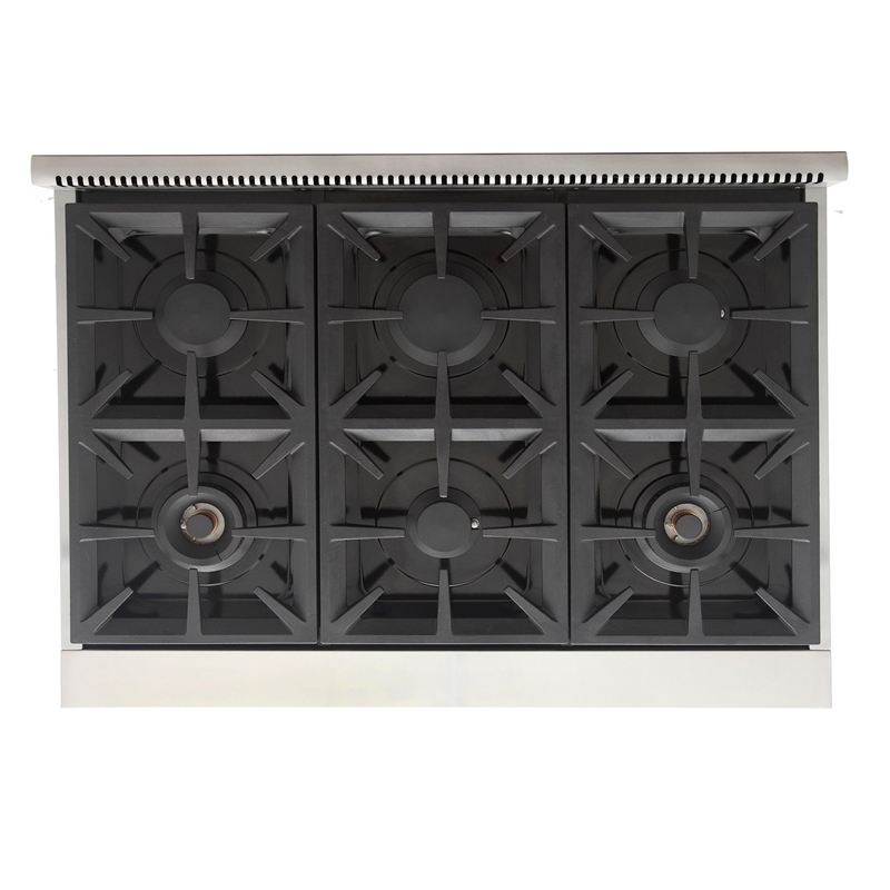 36 in. Natural Gas Range in Stainless Steel with Tuxedo Black Knobs
