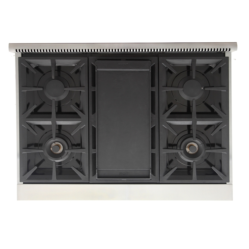 36 in. Natural Gas Range in Stainless Steel with Tuxedo Black Knobs