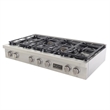 48 in. ft. Propane Gas Range Top in Stainless Steel with Classic Silver Knobs