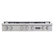 48 in. ft. Propane Gas Range Top in Stainless Steel with Classic Silver Knobs