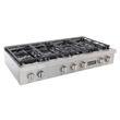 48 in. ft. Propane Gas Range Top in Stainless Steel with Classic Silver Knobs
