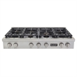 48 in. ft. Propane Gas Range Top in Stainless Steel with Classic Silver Knobs
