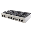 48 in. ft. Propane Gas Range Top with in Stainless Steel with Tuxedo Black Knobs