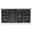 48 in. ft. Propane Gas Range Top with in Stainless Steel with Tuxedo Black Knobs