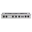 48 in. ft. Propane Gas Range Top with in Stainless Steel with Tuxedo Black Knobs