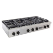 48 in. ft. Propane Gas Range Top with in Stainless Steel with Tuxedo Black Knobs