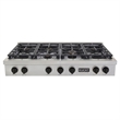 48 in. ft. Propane Gas Range Top with in Stainless Steel with Tuxedo Black Knobs