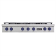 48 in. ft. Propane Gas Range Top in Stainless Steel with Royal Blue Knobs