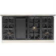 48 in. ft. Propane Gas Range Top in Stainless Steel with Royal Blue Knobs