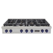48 in. ft. Propane Gas Range Top in Stainless Steel with Royal Blue Knobs