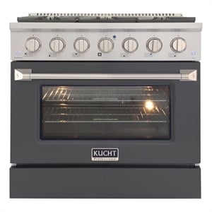 36 in. 5.2 cu. ft Dual Fuel Range for Natural Gas Sealed Burners in Cement Grey.
