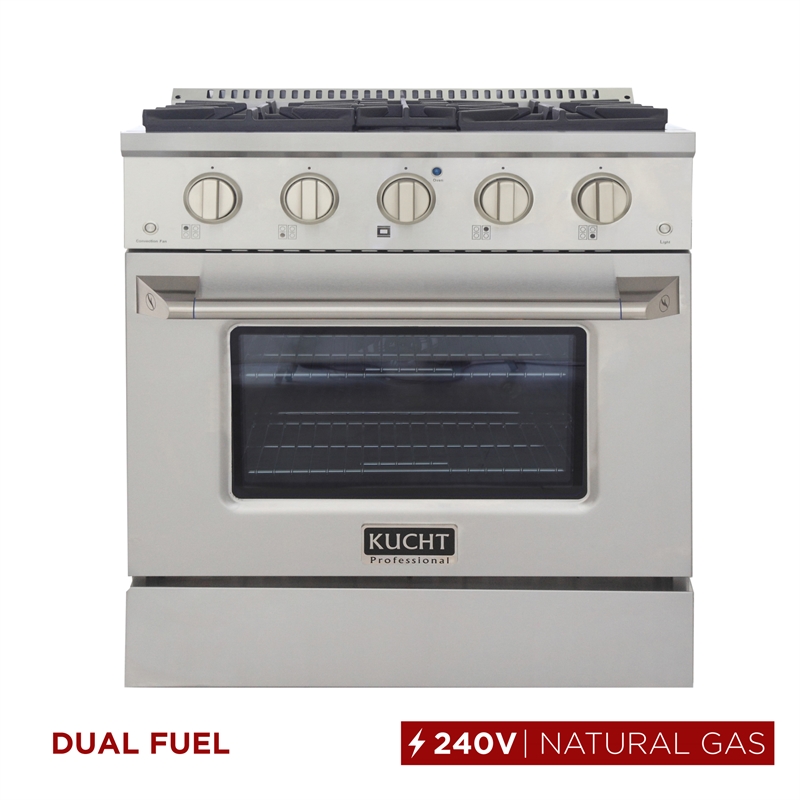 30 in. 4.2 cu. ft. Dual Fuel Range for Natural Gas  in Stainless Steel.