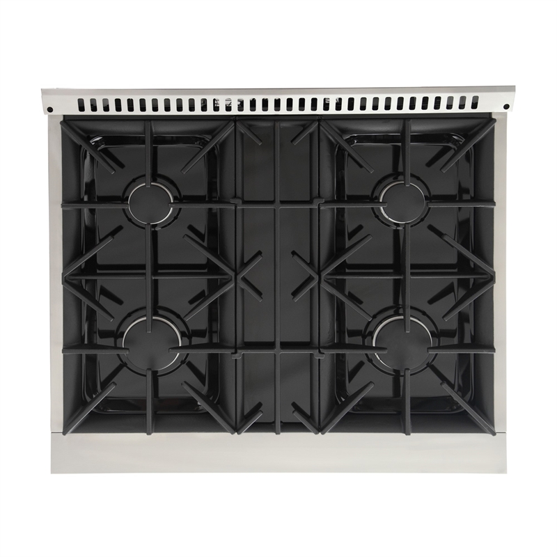30 in. 4.2 cu. ft. Dual Fuel Range Natural Gas Sealed Burners in Black.