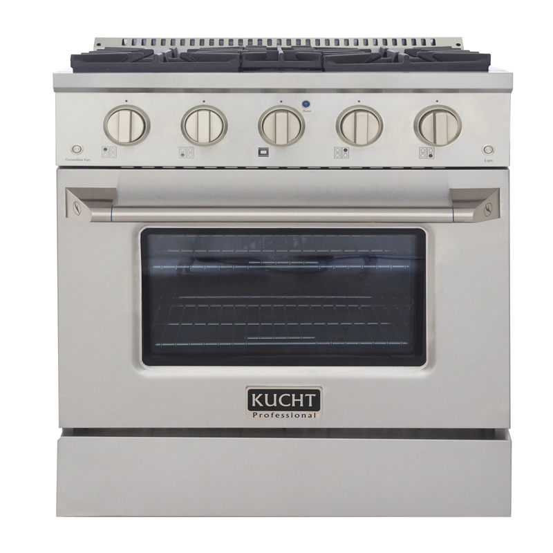 30 in. 4.2 cu. ft. Dual Fuel Range Propane Gas Sealed Burners in Silver.